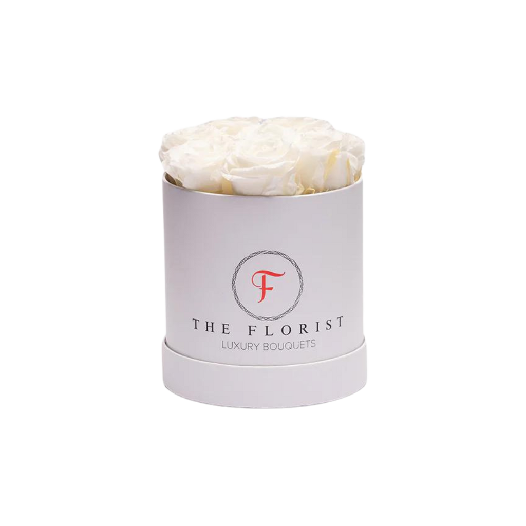 Simplicity Preserved White Roses - The Florist Portugal - Florista Online 24/7