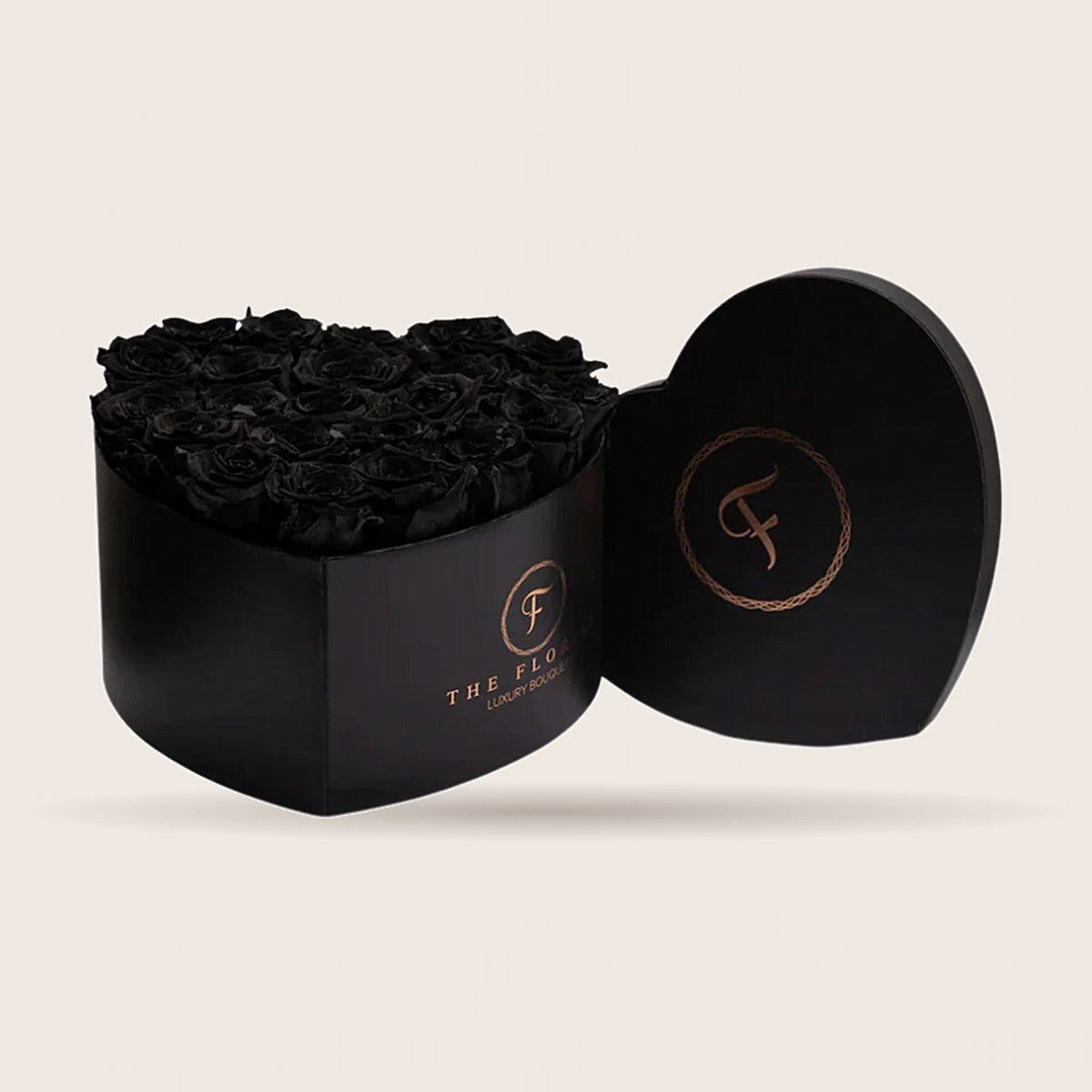 Passion XL com rosas preservadas pretas em caixa preta | The Florist Portugal